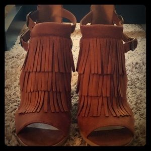 Suede Brown wedges